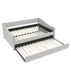 Canapé-lit capitonné avec lit gigogne