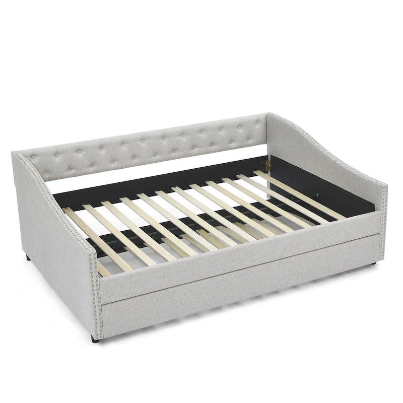 Canapé-lit capitonné avec lit gigogne