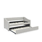 Canapé-lit capitonné avec lit gigogne