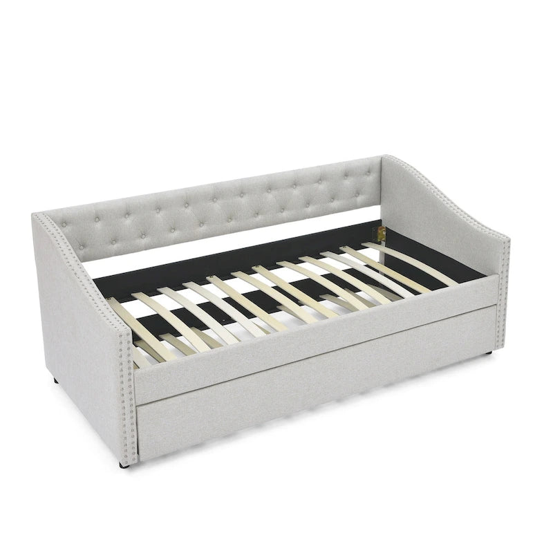 Canapé-lit capitonné avec lit gigogne