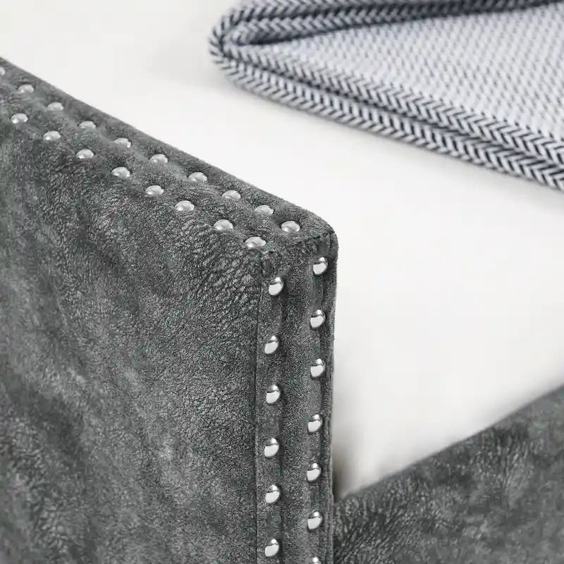 Canapé-lit capitonné avec lit gigogne