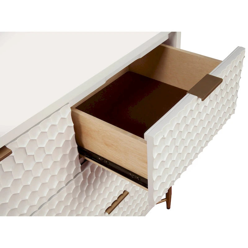 Meuble TV Origins by Alpine White Pearl Wood 64 pouces de large en blanc