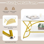 Table basse à deux niveaux, table d'appoint moderne en faux marbre, table de cocktail