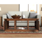 Table basse Bridgevine Home Farmhouse de 122 cm (48 po), aucun assemblage requis, finition whisky vieilli