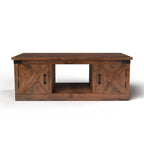 Table basse Bridgevine Home Farmhouse de 122 cm (48 po), aucun assemblage requis, finition whisky vieilli