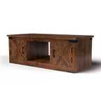 Table basse Bridgevine Home Farmhouse de 122 cm (48 po), aucun assemblage requis, finition whisky vieilli