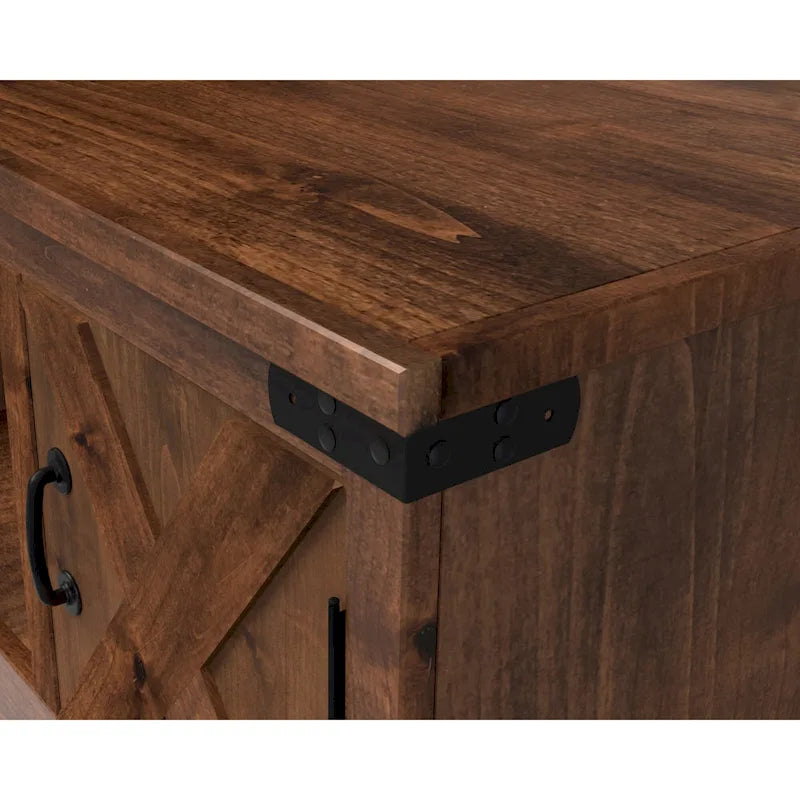 Table basse Bridgevine Home Farmhouse de 122 cm (48 po), aucun assemblage requis, finition whisky vieilli