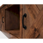 Table basse Bridgevine Home Farmhouse de 122 cm (48 po), aucun assemblage requis, finition whisky vieilli