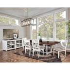 Alpine Furniture Donham Two Tone Wood Dining Table, Brown & White