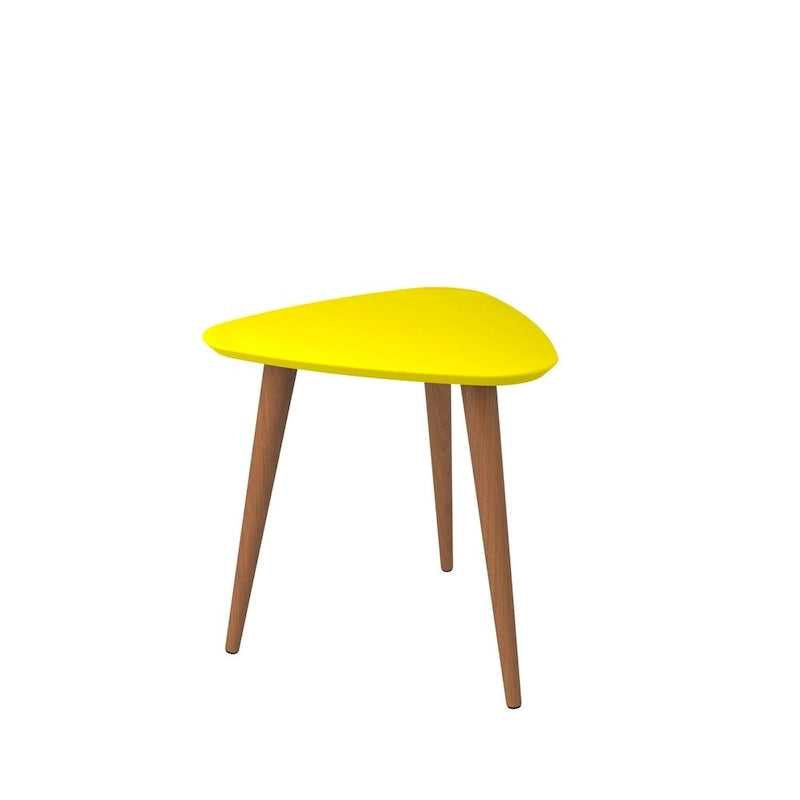Table d'appoint triangulaire haute Utopia 19,88 avec pieds en bois évasés