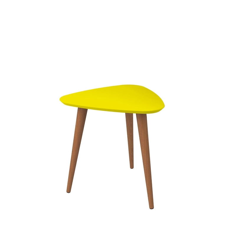 Table d'appoint triangulaire haute Utopia 19,88 avec pieds en bois évasés