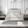 Roundhill Furniture Mantalia Solid Wood Panel Bed with Metal Frame, Champagne