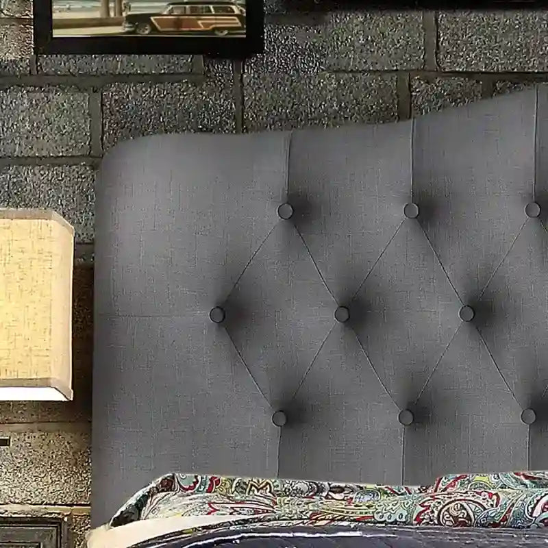 Cadre de lit plateforme incurvé et capitonné Tara Virgil