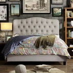 Cadre de lit plateforme incurvé et capitonné Tara Virgil