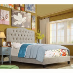 Cadre de lit plateforme incurvé et capitonné Tara Virgil