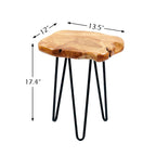 Petit support en racines de cèdre de forme naturelle avec 3 pieds en épingle à cheveux - 13,5 x 12 x 19