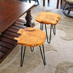 Petit support en racines de cèdre de forme naturelle avec 3 pieds en épingle à cheveux - 13,5 x 12 x 19