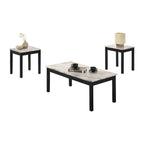 3 Piece Coffee Table with Faux Marble Top