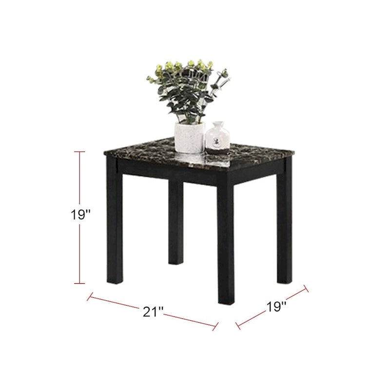 Table basse 3 pièces avec plateau en faux marbre