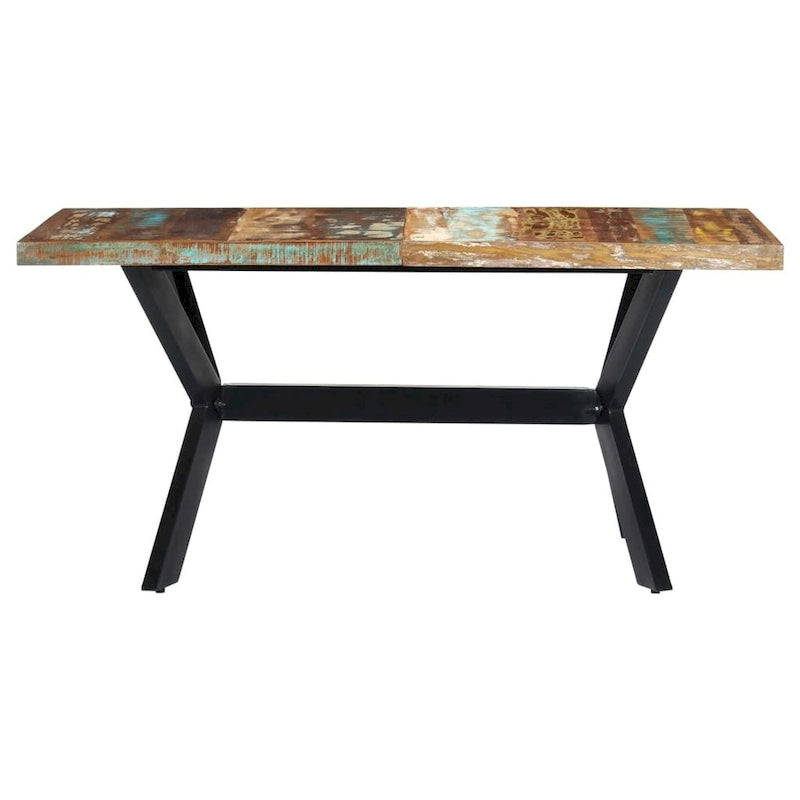 Table de salle à manger vidaXL 63 x 31,5 x 29,5 cm en bois massif recyclé - Multicolore