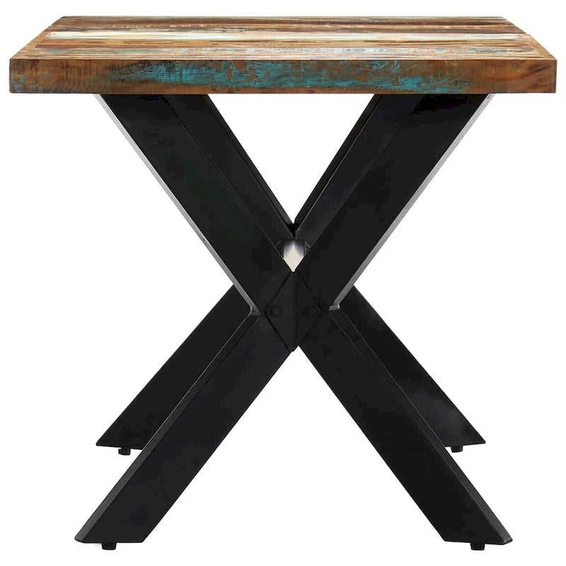 Table de salle à manger vidaXL 63 x 31,5 x 29,5 cm en bois massif recyclé - Multicolore