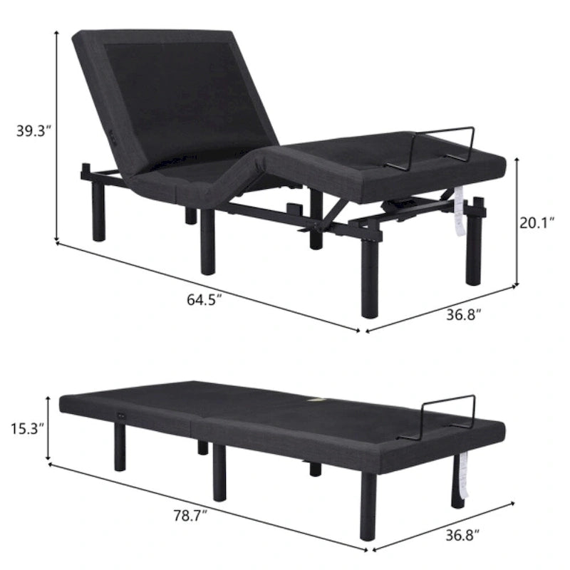 397 lb avec massage à 2 points, double moteur, télécommande sans fil, lit releveur électrique