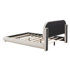 Lit plateforme rembourré pleine grandeur avec tissu épais