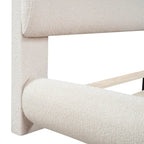 Lit plateforme rembourré pleine grandeur avec tissu épais