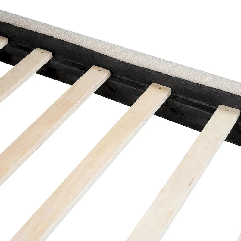 Lit plateforme rembourré pleine grandeur avec tissu épais