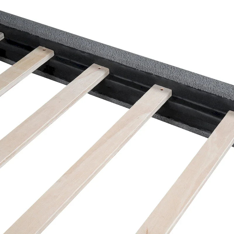 Lit plateforme rembourré pleine grandeur avec tissu épais