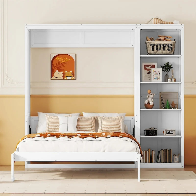Merax Murphy Bed Wall Bed with Shelves