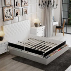 Queen/King Designer Bed Frame with LED Ambiance Lighting PU Leather