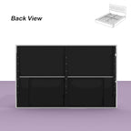 Cadre de lit design Queen/King avec éclairage d'ambiance LED et revêtement en cuir PU