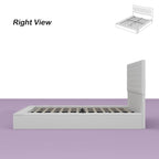 Cadre de lit design Queen/King avec éclairage d'ambiance LED et revêtement en cuir PU