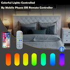 Cadre de lit design Queen/King avec éclairage d'ambiance LED et revêtement en cuir PU