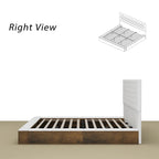 Cadre de lit design Queen/King avec éclairage d'ambiance LED et revêtement en cuir PU