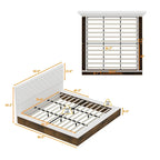 Cadre de lit design Queen/King avec éclairage d'ambiance LED et revêtement en cuir PU