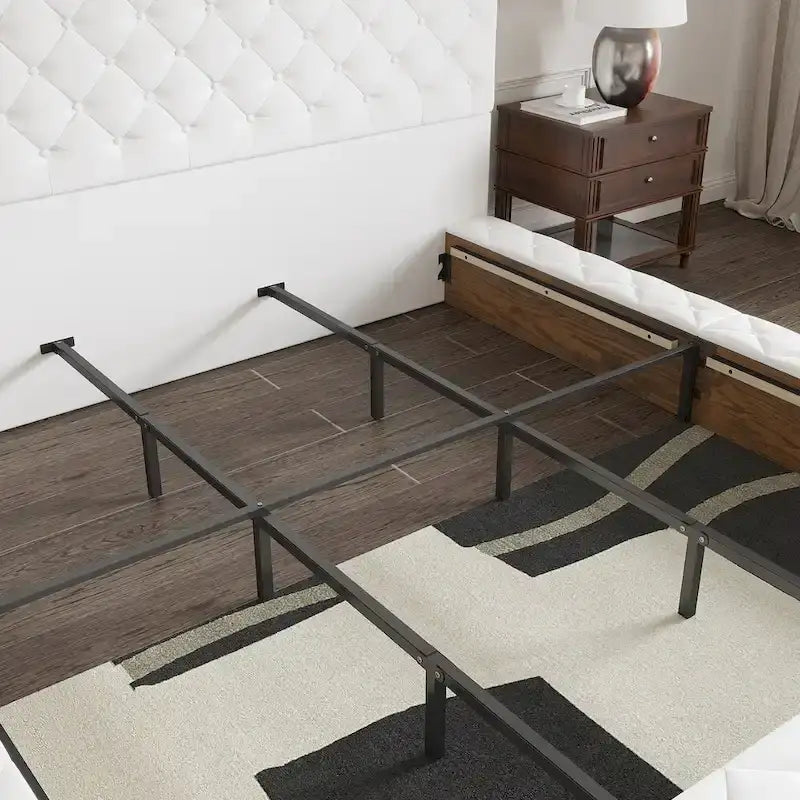 Cadre de lit design Queen/King avec éclairage d'ambiance LED et revêtement en cuir PU