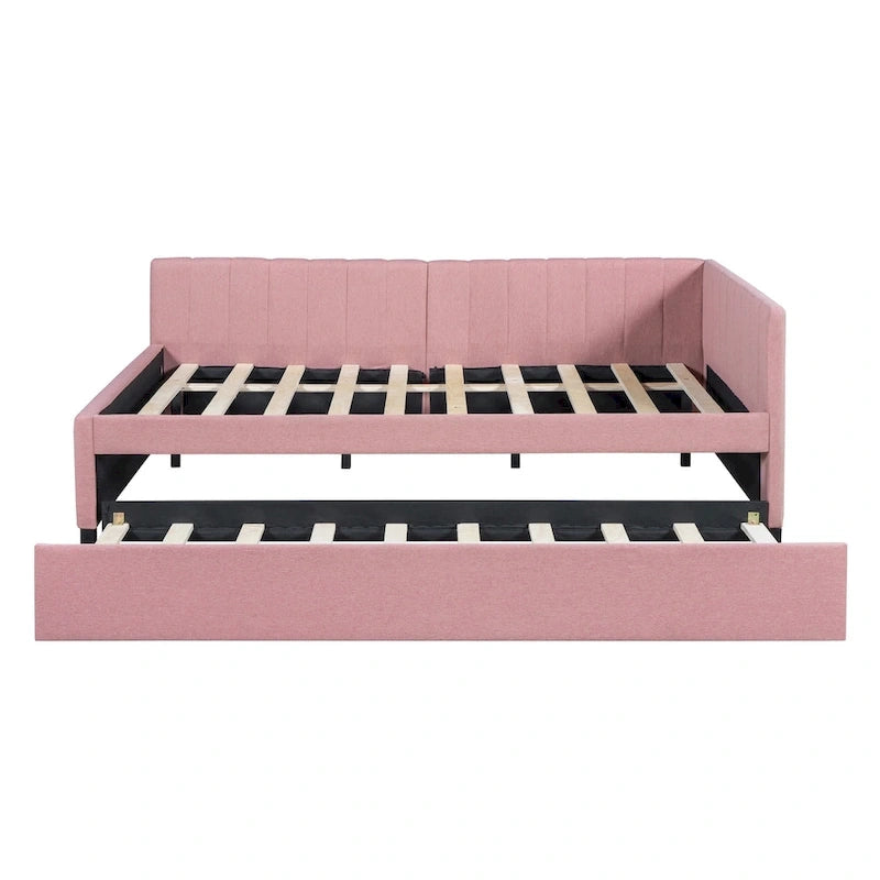 Lit de jour rembourré pleine grandeur avec cadre de canapé-lit gigogne, sommier non requis