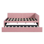 Lit de jour rembourré pleine grandeur avec cadre de canapé-lit gigogne, sommier non requis