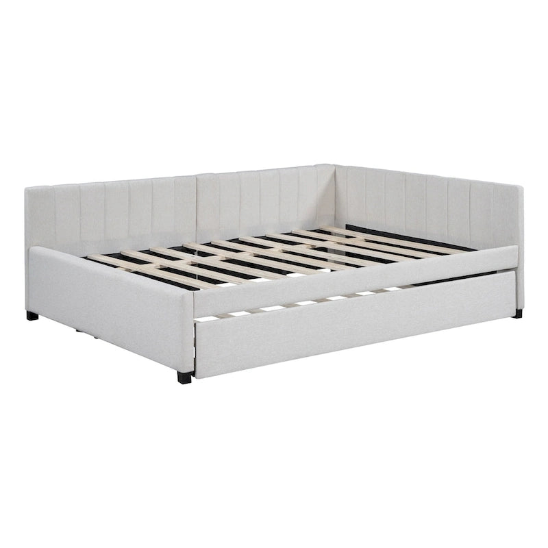 Lit de jour rembourré pleine grandeur avec cadre de canapé-lit gigogne, sommier non requis