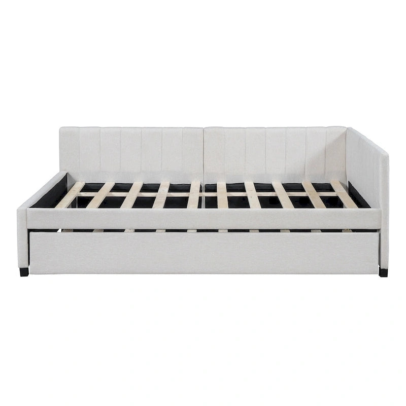 Lit de jour rembourré pleine grandeur avec cadre de canapé-lit gigogne, sommier non requis