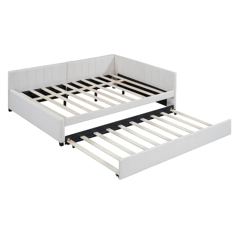 Lit de jour rembourré pleine grandeur avec cadre de canapé-lit gigogne, sommier non requis