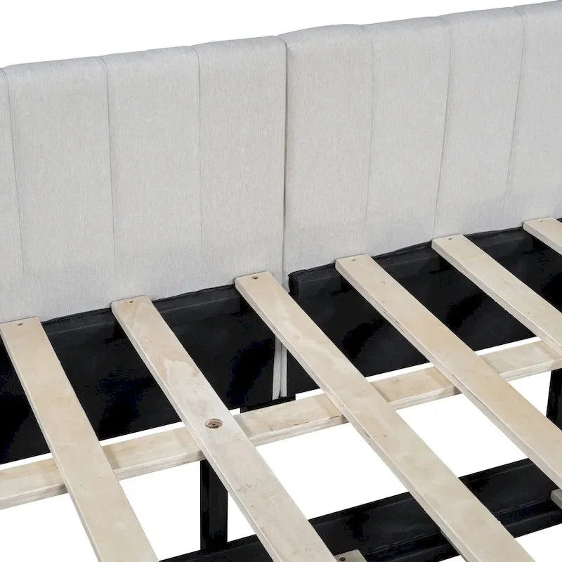 Lit de jour rembourré pleine grandeur avec cadre de canapé-lit gigogne, sommier non requis