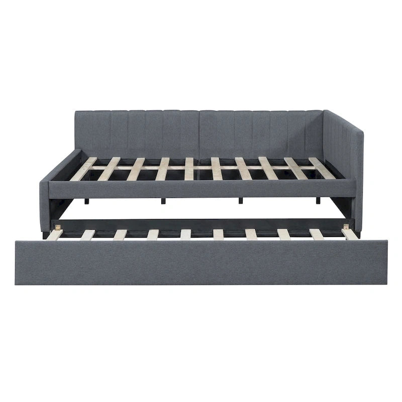 Lit de jour rembourré pleine grandeur avec cadre de canapé-lit gigogne, sommier non requis