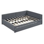 Lit de jour rembourré pleine grandeur avec cadre de canapé-lit gigogne, sommier non requis