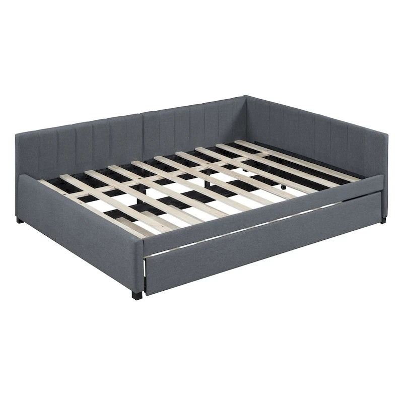 Lit de jour rembourré pleine grandeur avec cadre de canapé-lit gigogne, sommier non requis