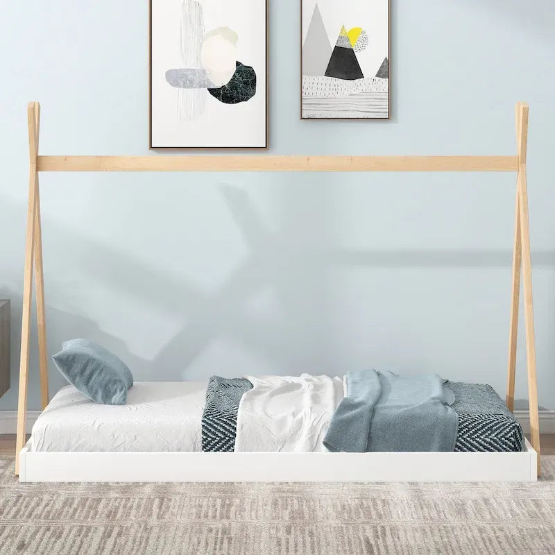 Lit de sol de tente avec structure triangulaire