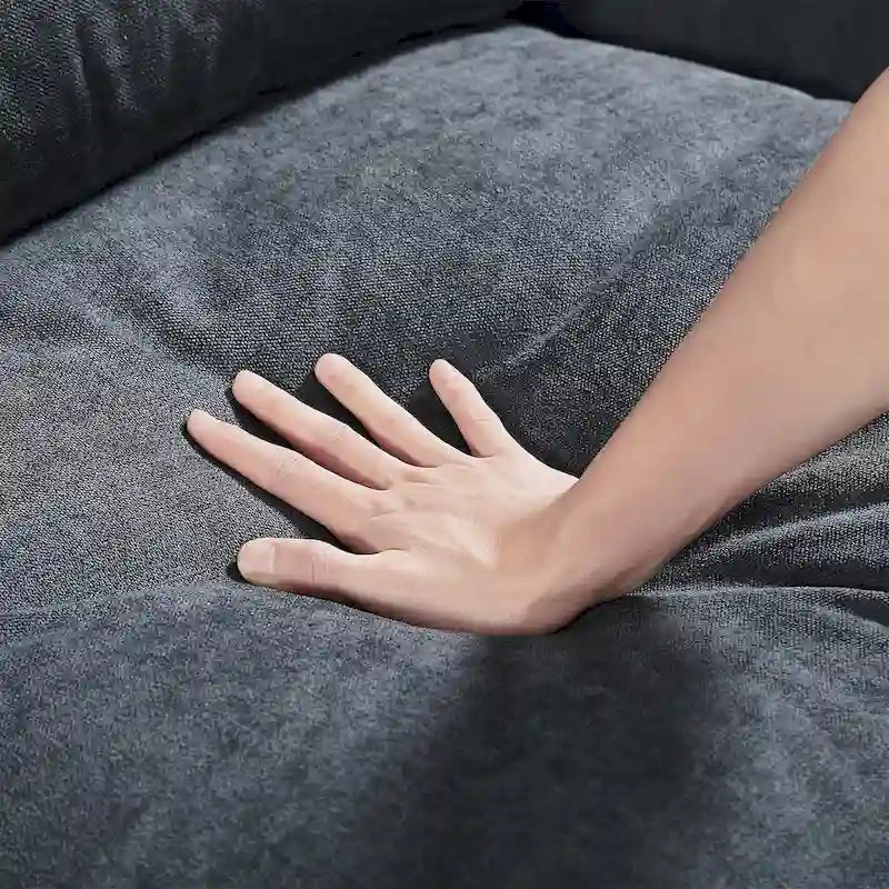 Canapé d'angle convertible moderne en forme de L, garni de plumes, avec méridienne réversible - 129,9 cm (L) x 72 cm (P) x 31,5 cm (H)