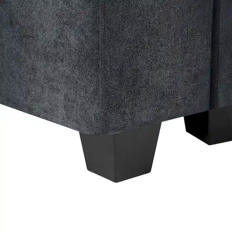 Canapé d'angle convertible moderne en forme de L, garni de plumes, avec méridienne réversible - 129,9 cm (L) x 72 cm (P) x 31,5 cm (H)